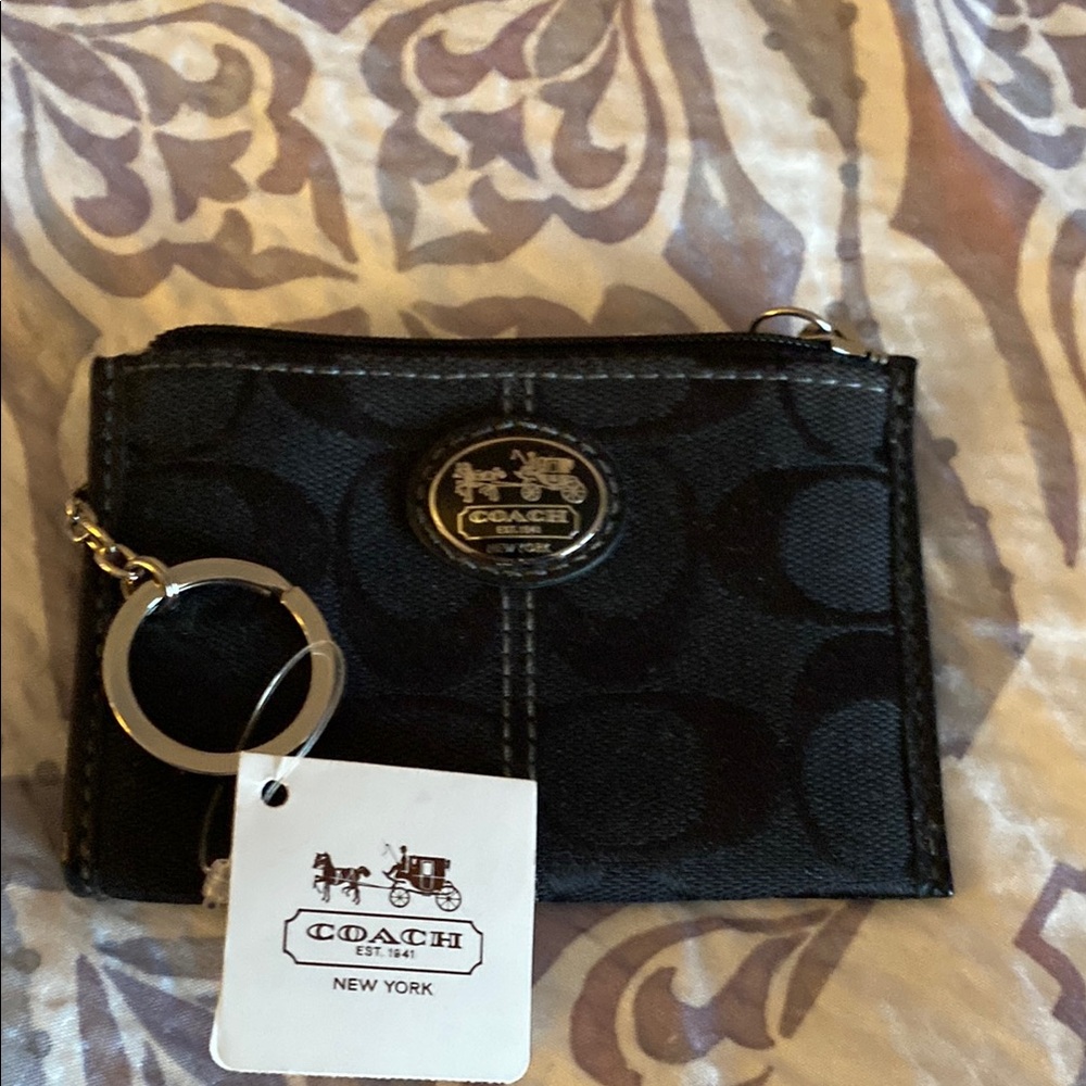 Coach Black Coin Purse with Keychain